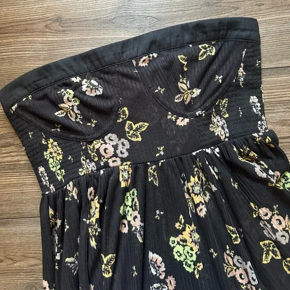 Free People Kitty Midi Dress Floral Strapless Dress Size Small - Picture 9 of 13